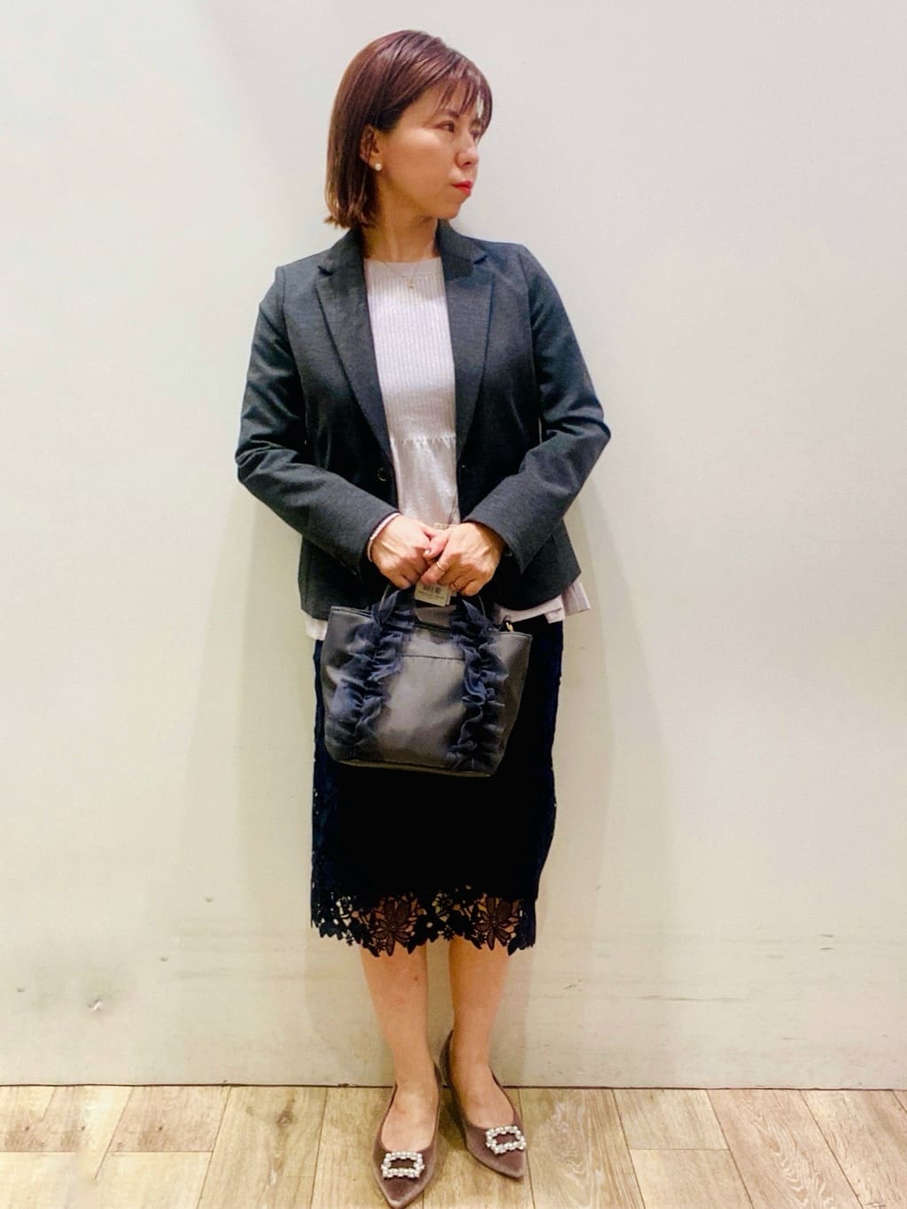 YUKOさんの「index｜《5色展開／XS-LLサイズ》ストレッチテーラードジャケット／セットアップ対応【イージーアイロン】」を使ったコーディネート
