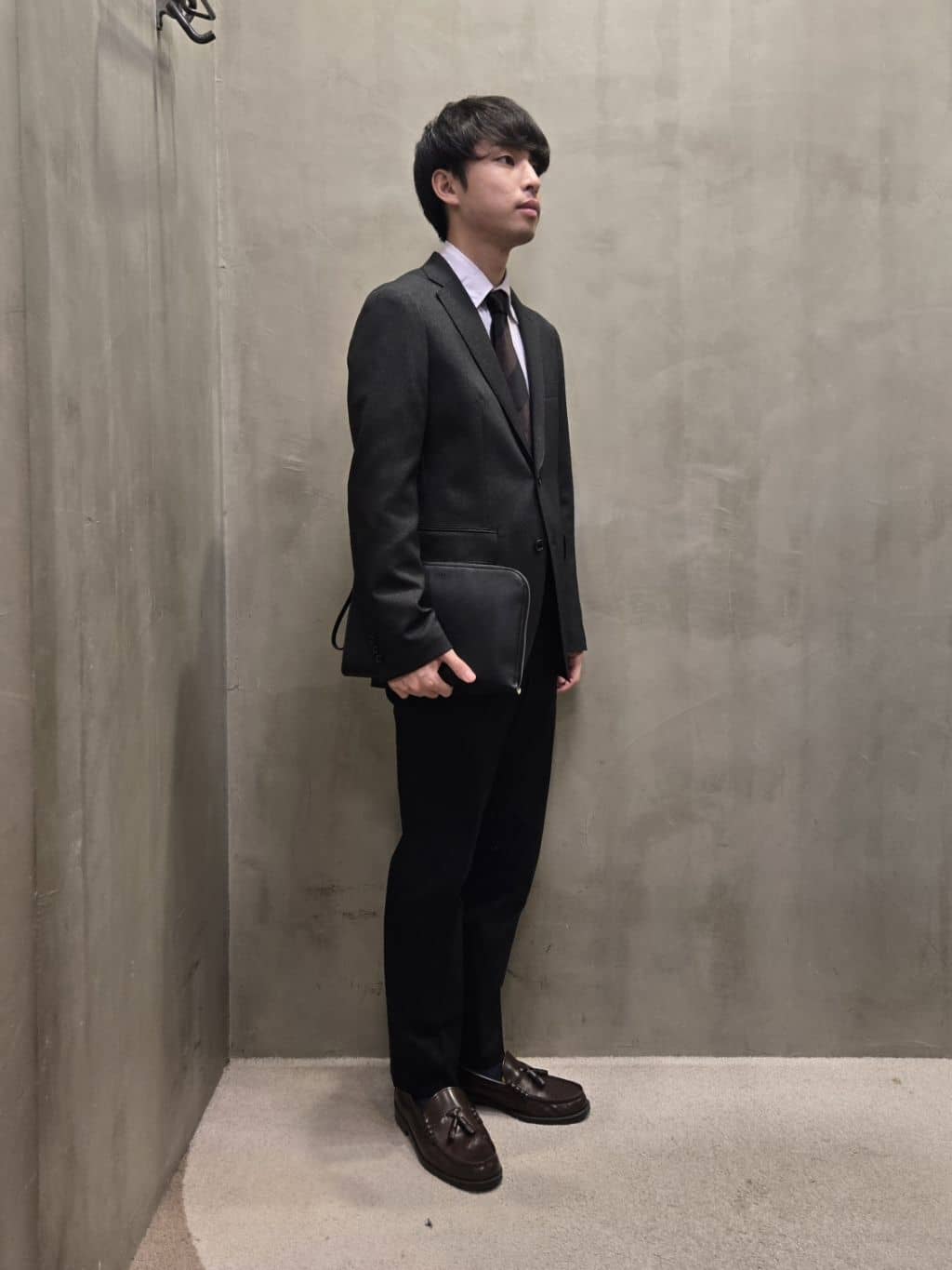 白木駆さんの「TAKEO KIKUCHI｜【Made in JAPAN】市松紋 ドレスシャツ」を使ったコーディネート