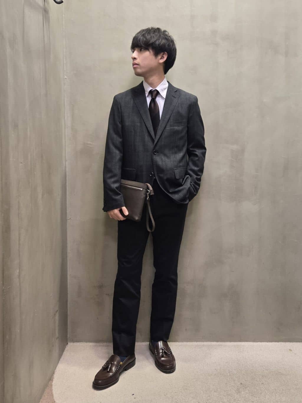 白木駆さんの「TAKEO KIKUCHI｜【Made in JAPAN】市松紋 ドレスシャツ」を使ったコーディネート