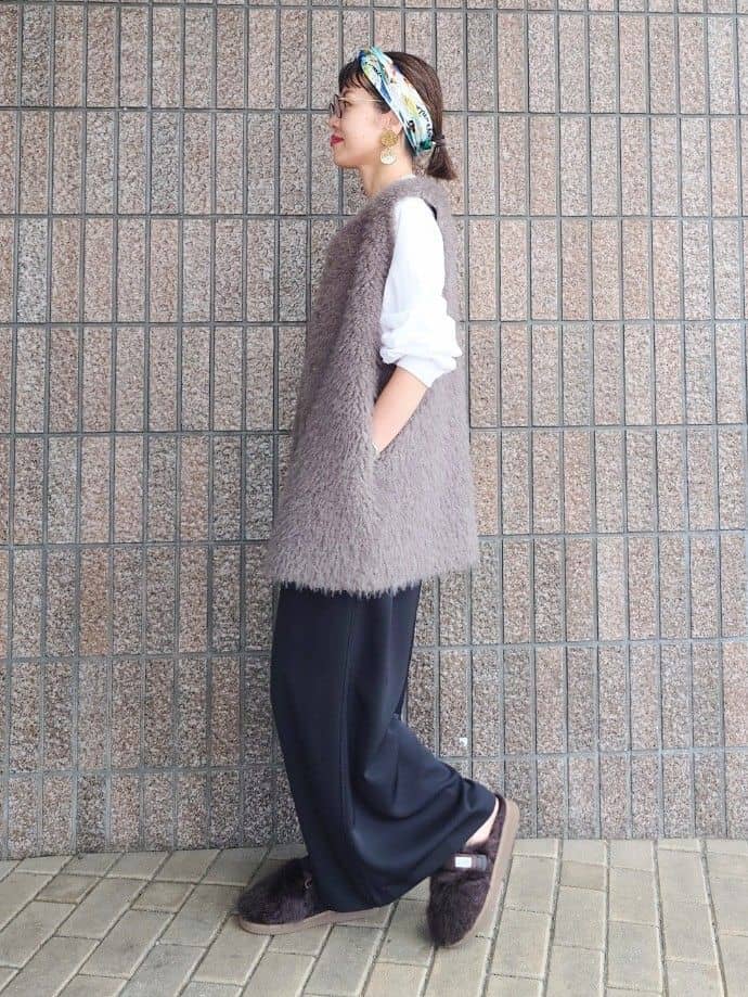 MUTSUKOさんの「UNTITLED｜【古畑星夏さん着用】トルソープリントスカーフ」を使ったコーディネート