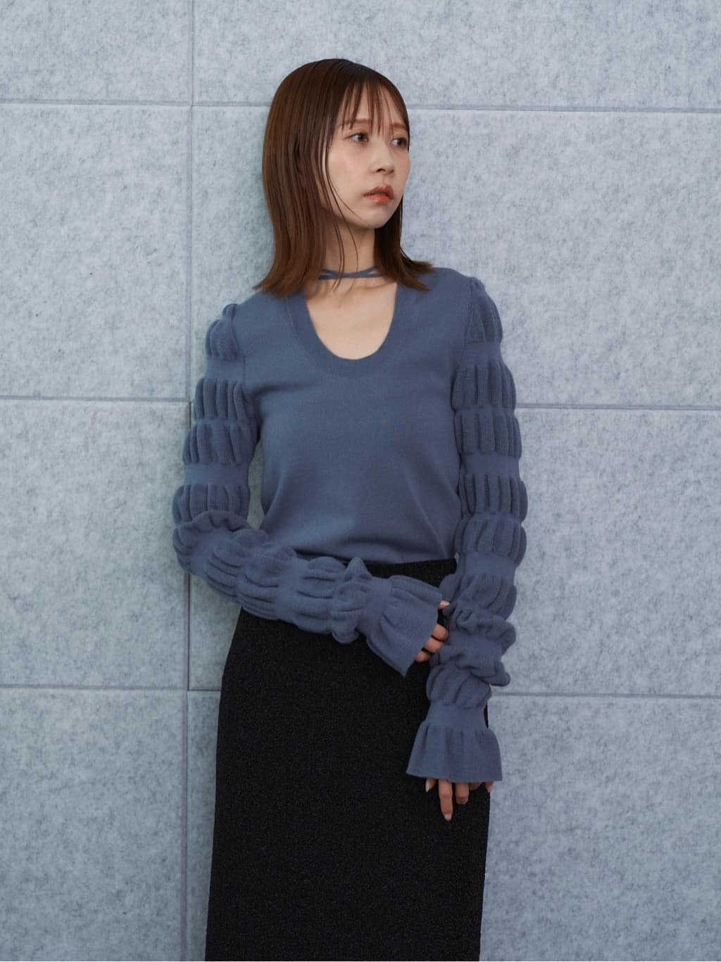 harekoさんの「CODE A｜gathered sleeves knit」を使ったコーディネート