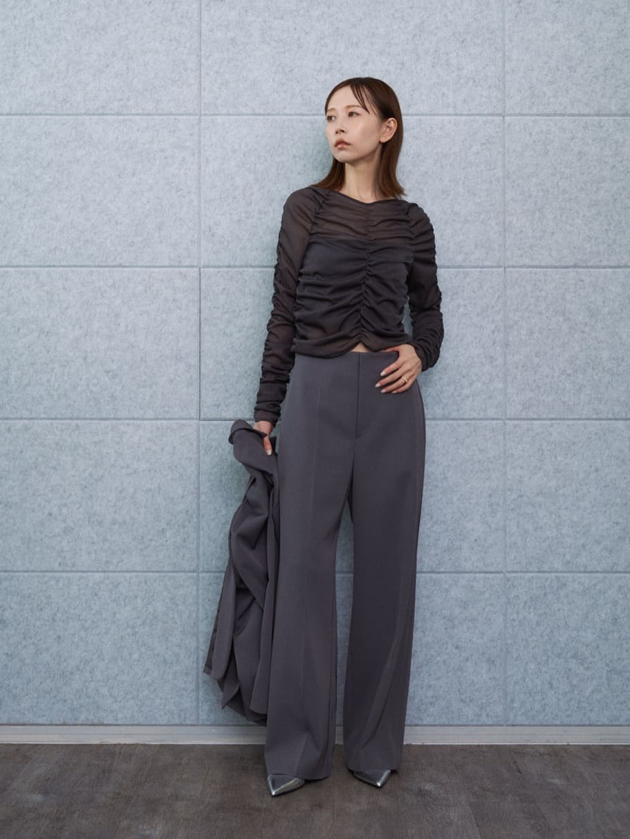harekoさんの「CODE A｜sheer gathered jersey top」を使ったコーディネート