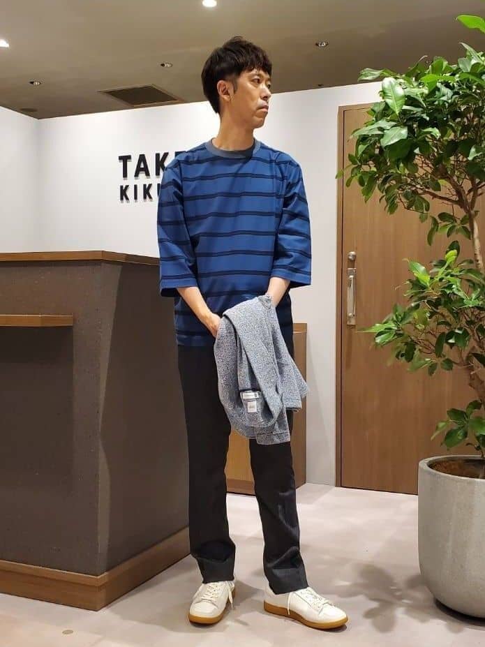 ishidaさんの「TAKEO KIKUCHI｜【ONOFF対応】TRダブルニット ストレッチパンツ」を使ったコーディネート
