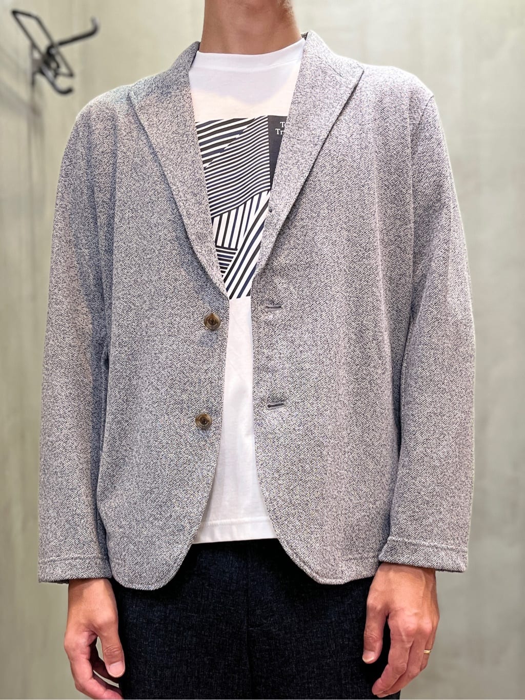 mutoさんの「TAKEO KIKUCHI｜【ONOFF対応】TRダブルニット ストレッチパンツ」を使ったコーディネート