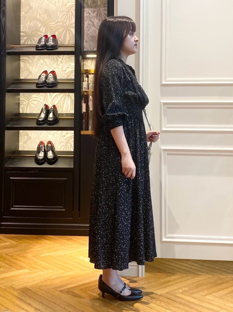 c.wさんの「DRESSTERIOR｜◆【洗える/ウエストゴム】ウエストシャーリングドットワンピース」を使ったコーディネート