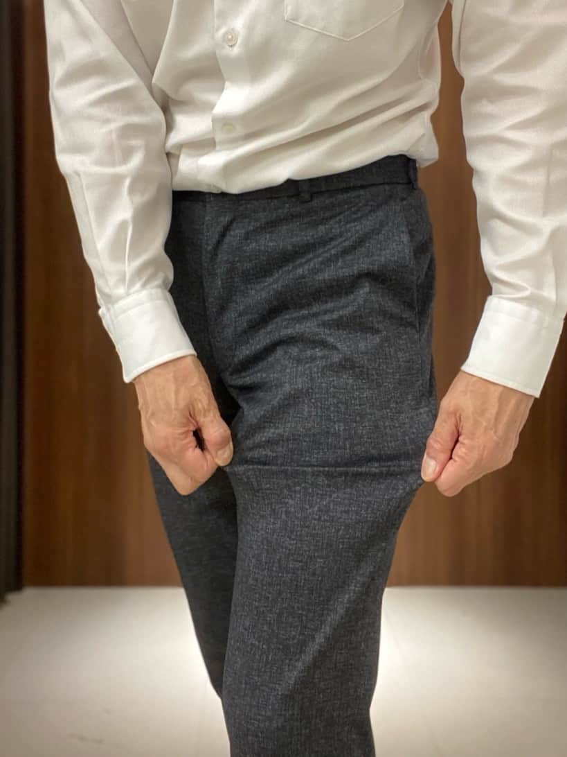 かたやまさんの「TAKEO KIKUCHI｜【ONOFF対応】TRダブルニット ストレッチパンツ」を使ったコーディネート