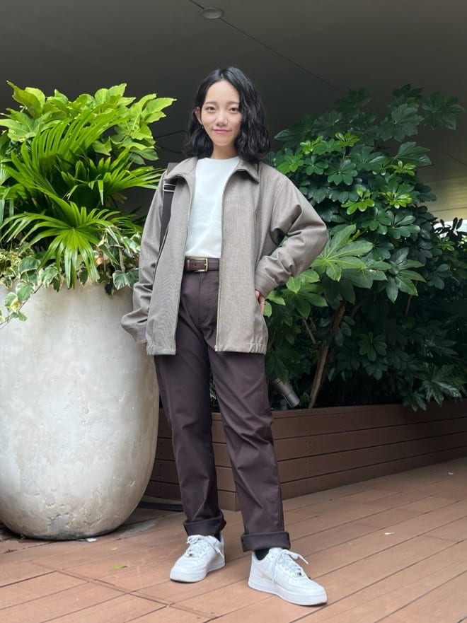 みちゃおさんの「TAKEO KIKUCHI｜【Made in JAPAN】播州織 ストレッチ パンツ」を使ったコーディネート