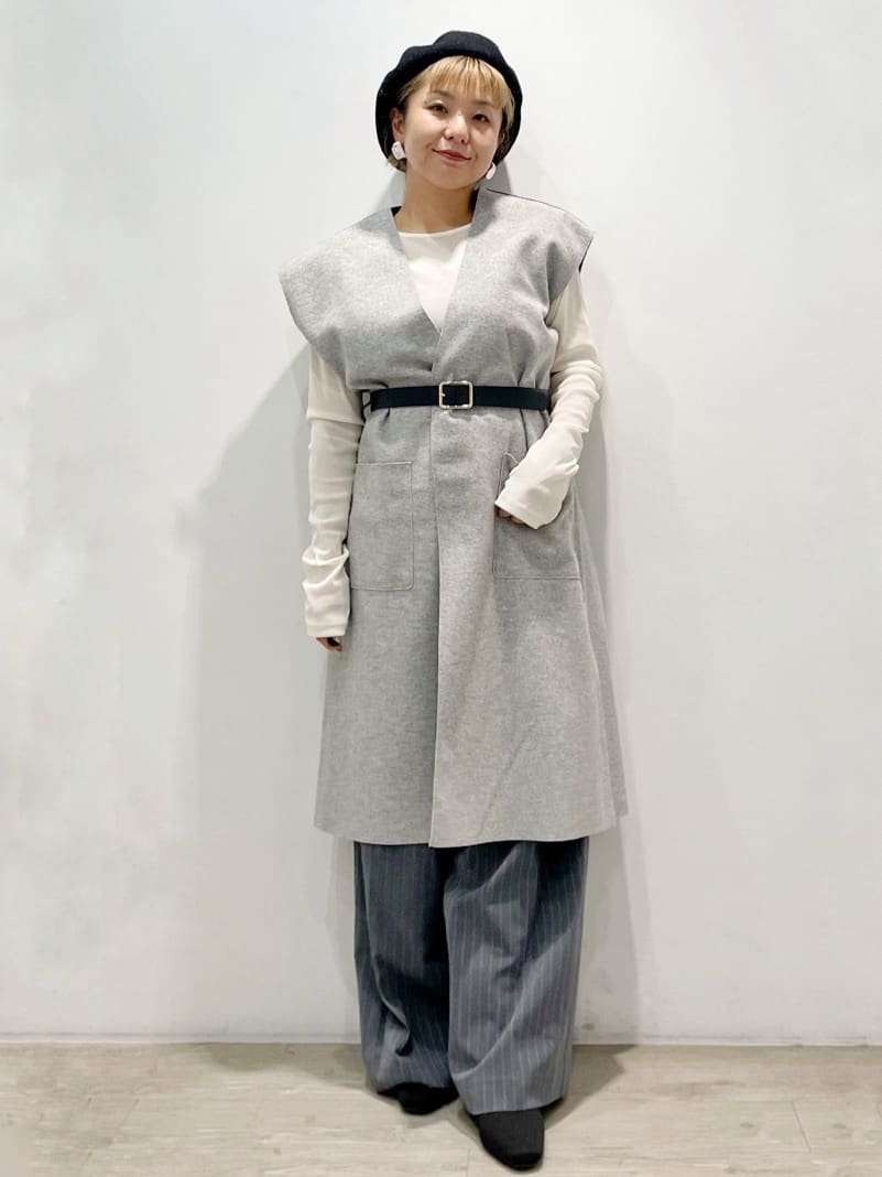 chikoさんの「OPAQUE.CLIP｜スクエアバックルワイドベルト」を使ったコーディネート