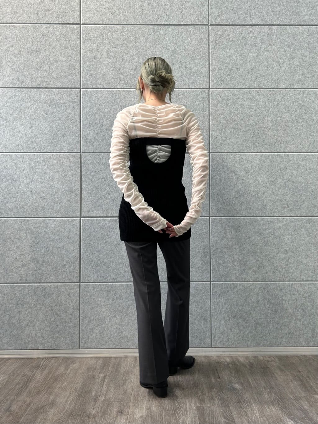 honoka Aさんの「CODE A｜sheer gathered jersey top」を使ったコーディネート