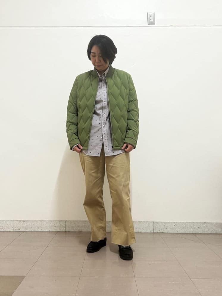 okaさんの「TAKEO KIKUCHI｜ハットモチーフ ジャカード ストライプ シャツ」を使ったコーディネート