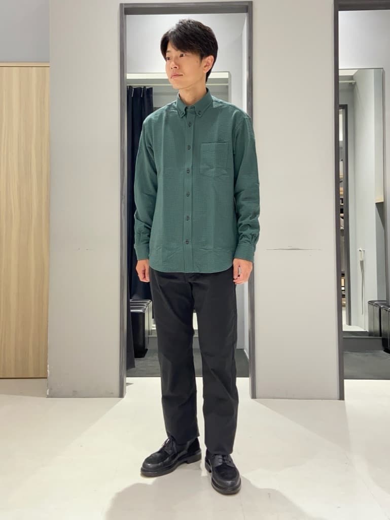 わいずみさんの「TAKEO KIKUCHI｜【抗菌防臭/シーズンレス】シアサッカー ジャージシャツ」を使ったコーディネート