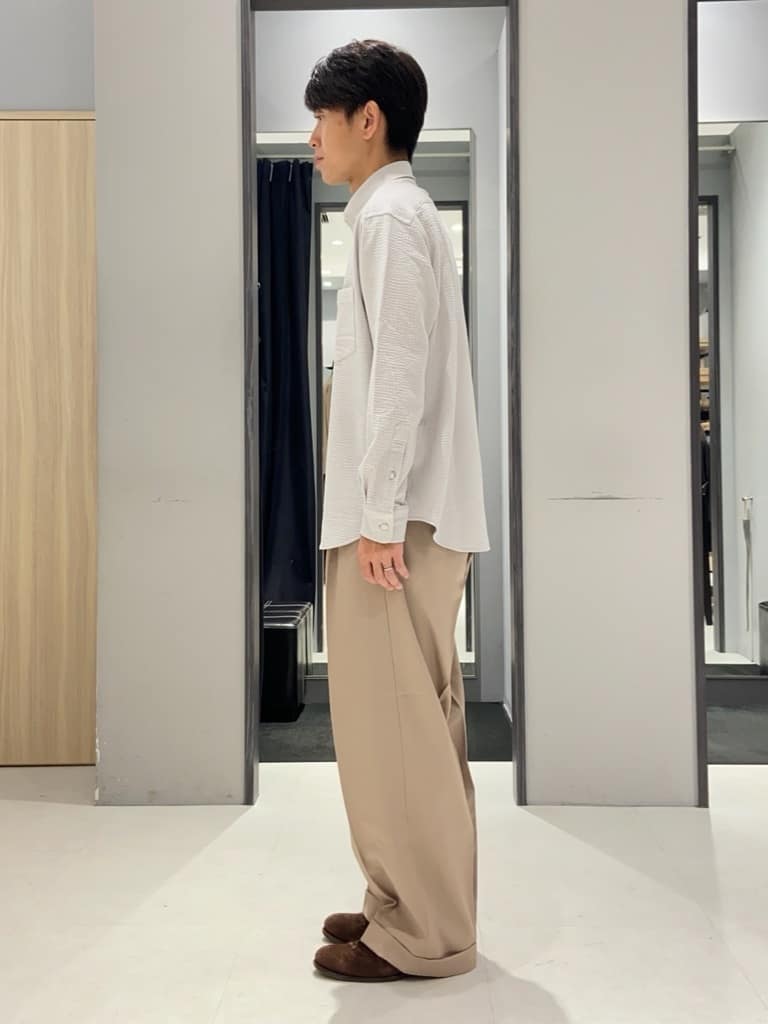 わいずみさんの「TAKEO KIKUCHI｜【抗菌防臭/シーズンレス】シアサッカー ジャージシャツ」を使ったコーディネート