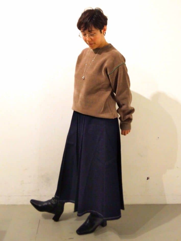 kodamaさんの「THE SHOP TK｜シーズンレスで使える デニムタックスカート/洗える」を使ったコーディネート