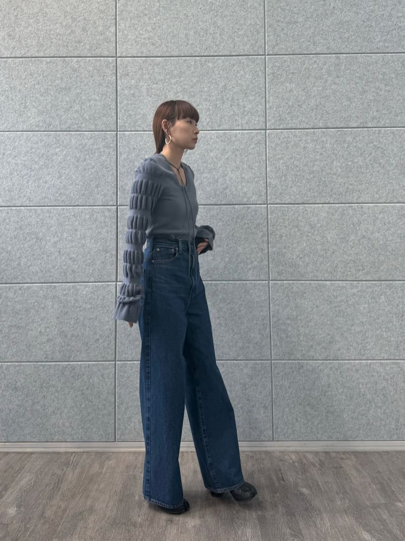 designer yukaさんの「CODE A｜gathered sleeves knit」を使ったコーディネート