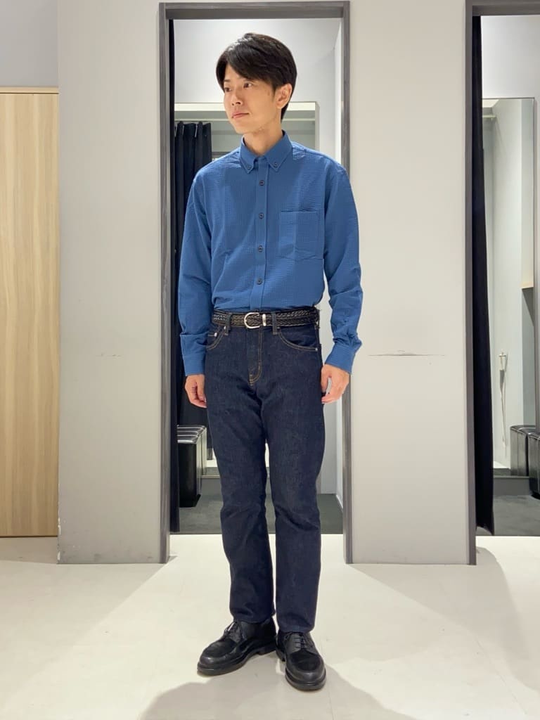 わいずみさんの「TAKEO KIKUCHI｜【抗菌防臭/シーズンレス】シアサッカー ジャージシャツ」を使ったコーディネート