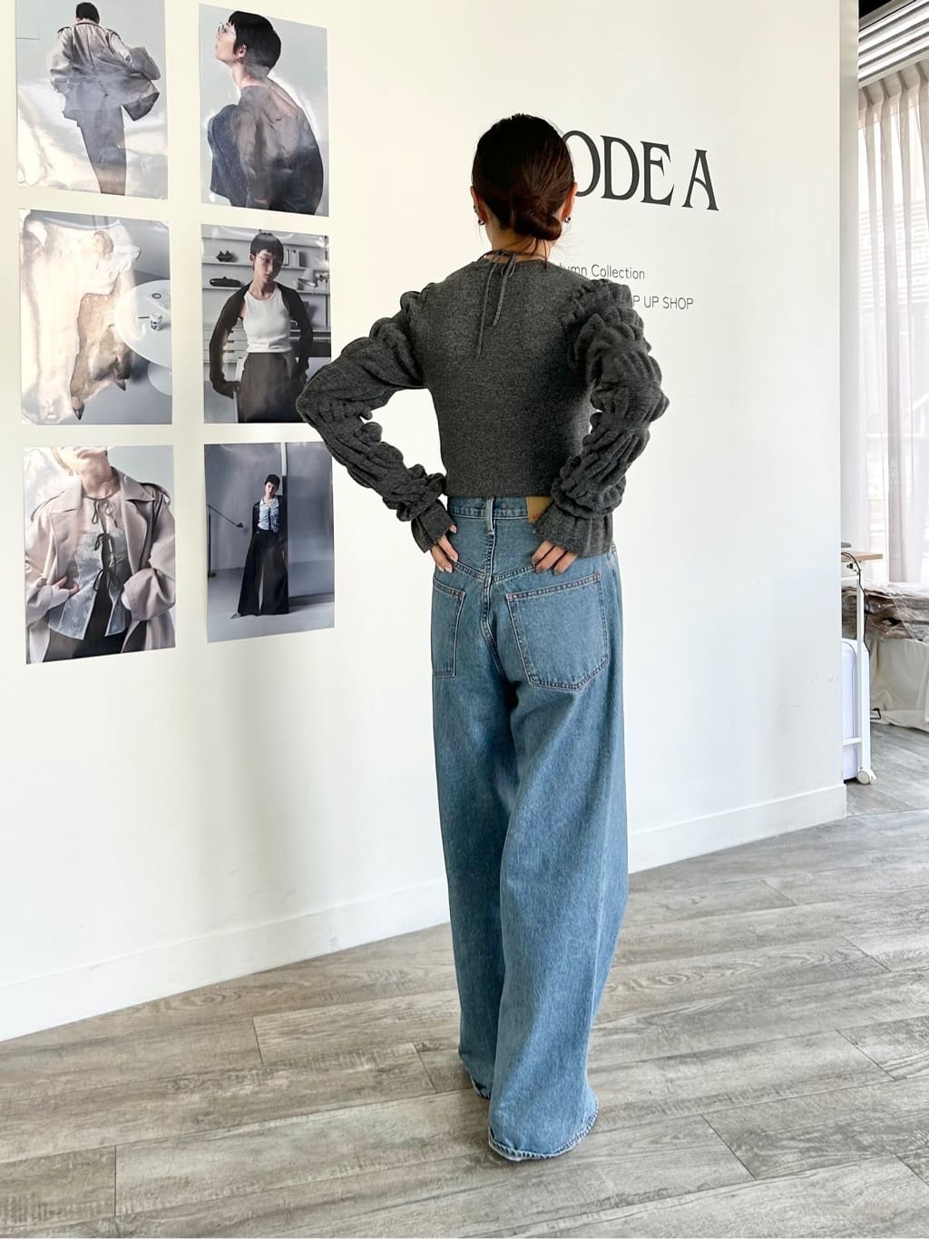 harunaさんの「CODE A｜gathered sleeves knit」を使ったコーディネート