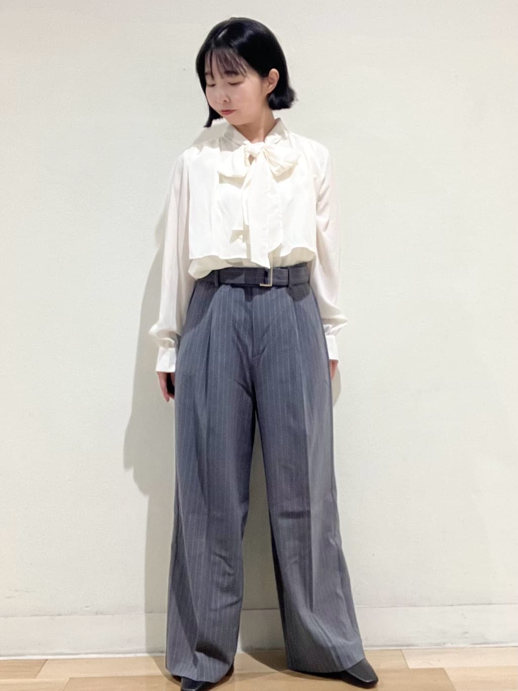 T.eさんの「OPAQUE.CLIP｜ワイドストラップリブキャミソール【ストレッチ／洗濯機洗い可】」を使ったコーディネート