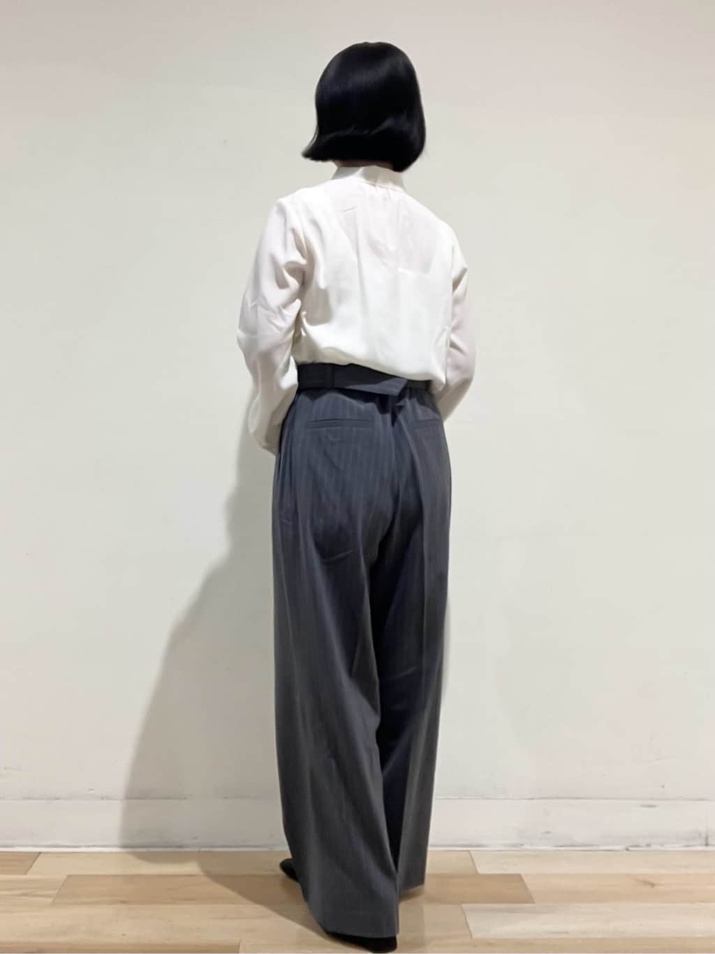 T.eさんの「OPAQUE.CLIP｜ワイドストラップリブキャミソール【ストレッチ／洗濯機洗い可】」を使ったコーディネート