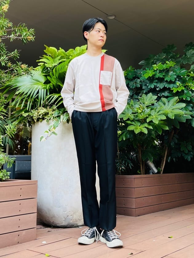 ワッキーさんの「TAKEO KIKUCHI｜【THE FLAGSHIP】バラシャパンツ」を使ったコーディネート