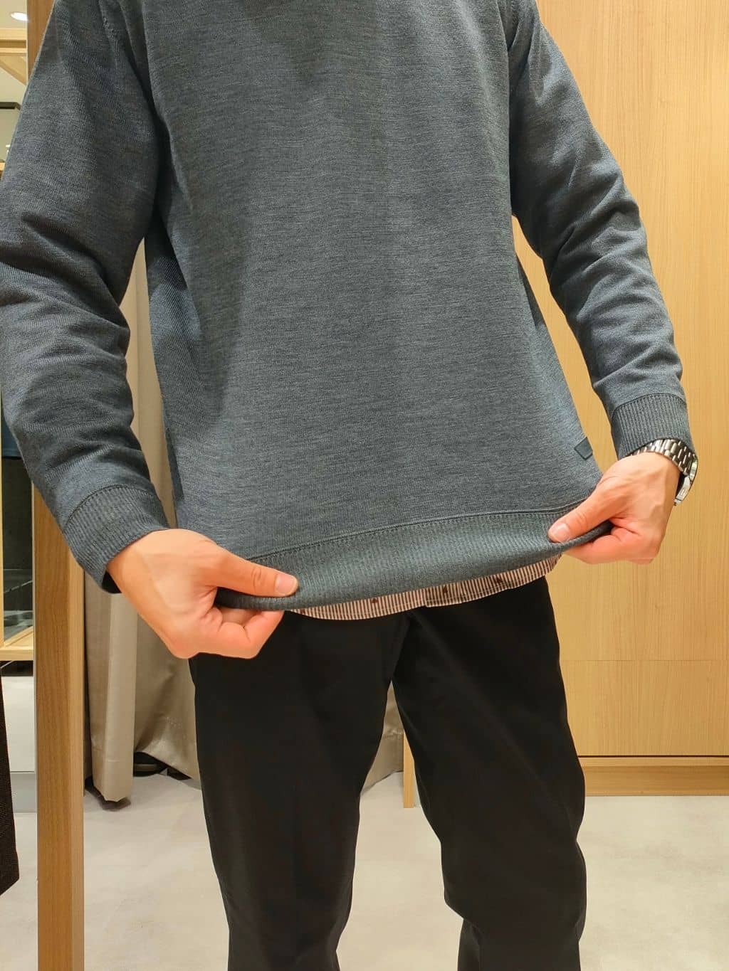 nobuさんの「TAKEO KIKUCHI｜ハットモチーフ ジャカード ストライプ シャツ」を使ったコーディネート
