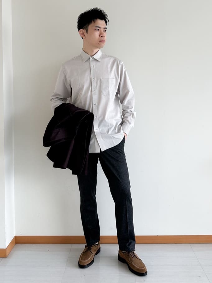 イッシーさんの「TAKEO KIKUCHI｜【DOWN FABRIC】ダウンファブリック スタンドカラーブルゾン」を使ったコーディネート