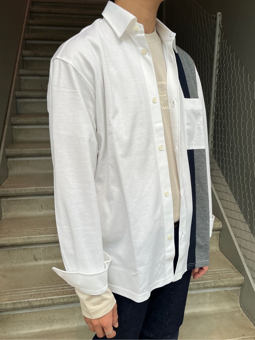 Namikiさんの「TAKEO KIKUCHI｜【モンスターストレッチ】日本製 ワンウォッシュ デニムパンツ」を使ったコーディネート