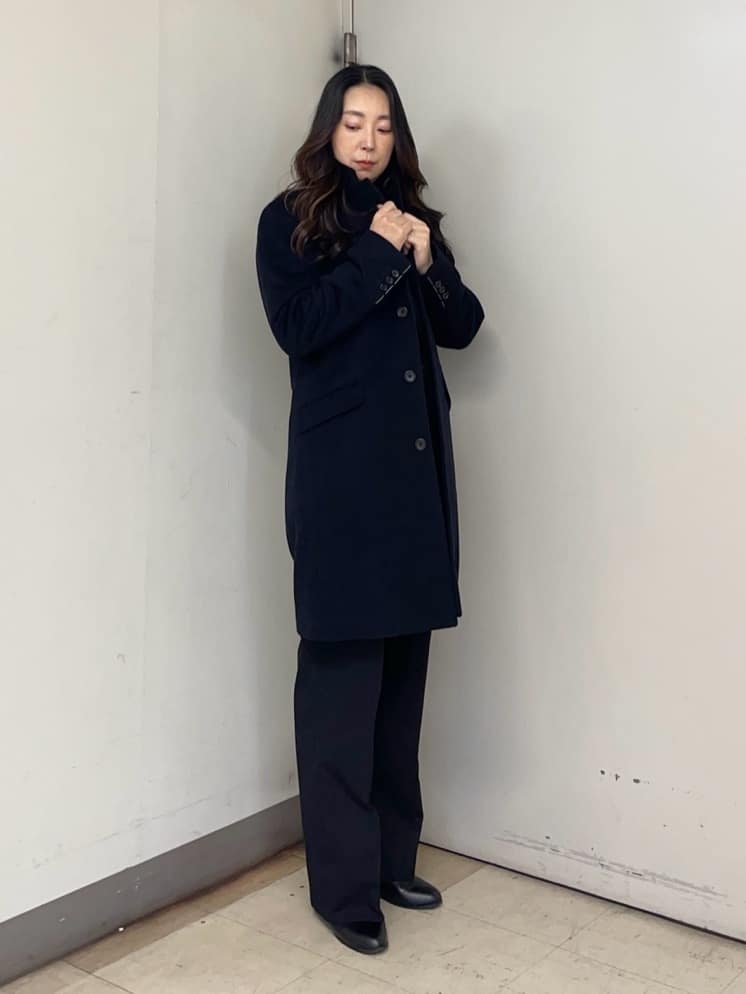 iwさんの「TAKEO KIKUCHI｜ウールカシミヤブレンド チェスターコート」を使ったコーディネート