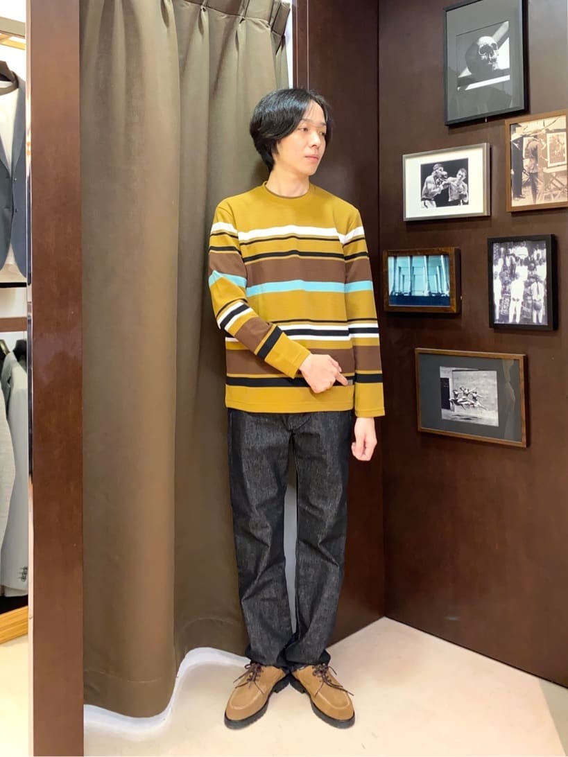 コバヤシさんの「TAKEO KIKUCHI｜【モンスターストレッチ】日本製 ワンウォッシュ デニムパンツ」を使ったコーディネート
