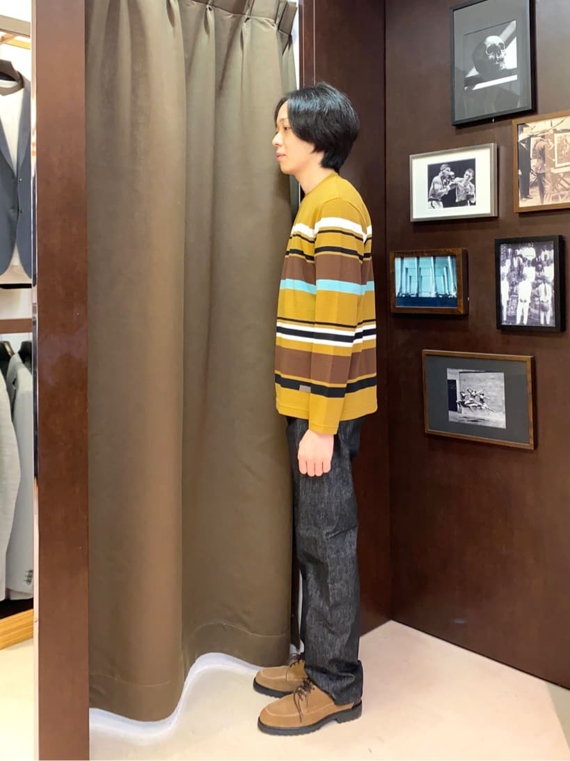 コバヤシさんの「TAKEO KIKUCHI｜【モンスターストレッチ】日本製 ワンウォッシュ デニムパンツ」を使ったコーディネート
