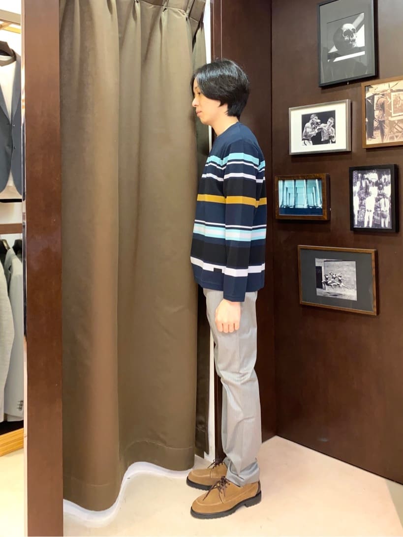 コバヤシさんの「TAKEO KIKUCHI｜【全7サイズ&times;8色展開！】トップマルチヘリンボン パンツ」を使ったコーディネート