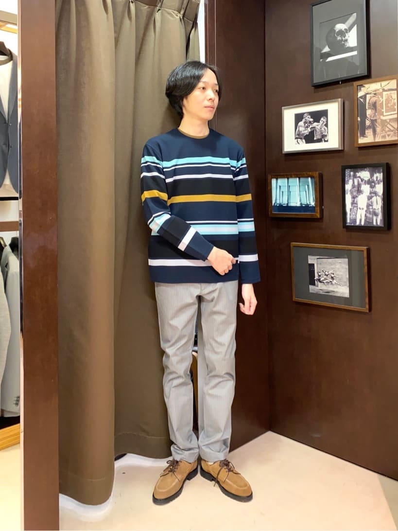 コバヤシさんの「TAKEO KIKUCHI｜【全7サイズ&times;8色展開！】トップマルチヘリンボン パンツ」を使ったコーディネート