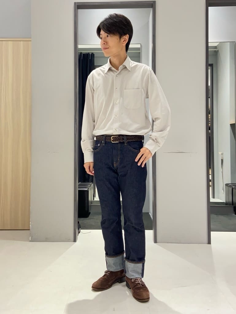 わいずみさんの「TAKEO KIKUCHI｜【Three by Three】シャイニーシャークピンヘッド ベスト / 3ピース対応」を使ったコーディネート
