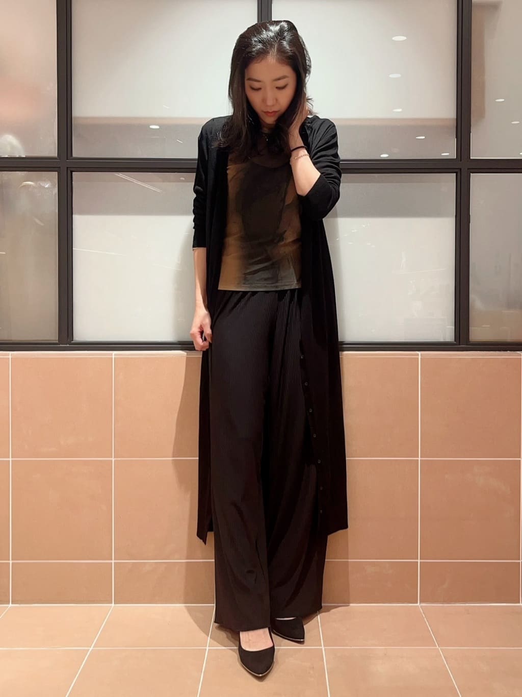kaoriさんの「ESPERANZA｜【晴雨兼用/12時間パンプス】約8.5cm　歩きやすくて疲れにくい」を使ったコーディネート