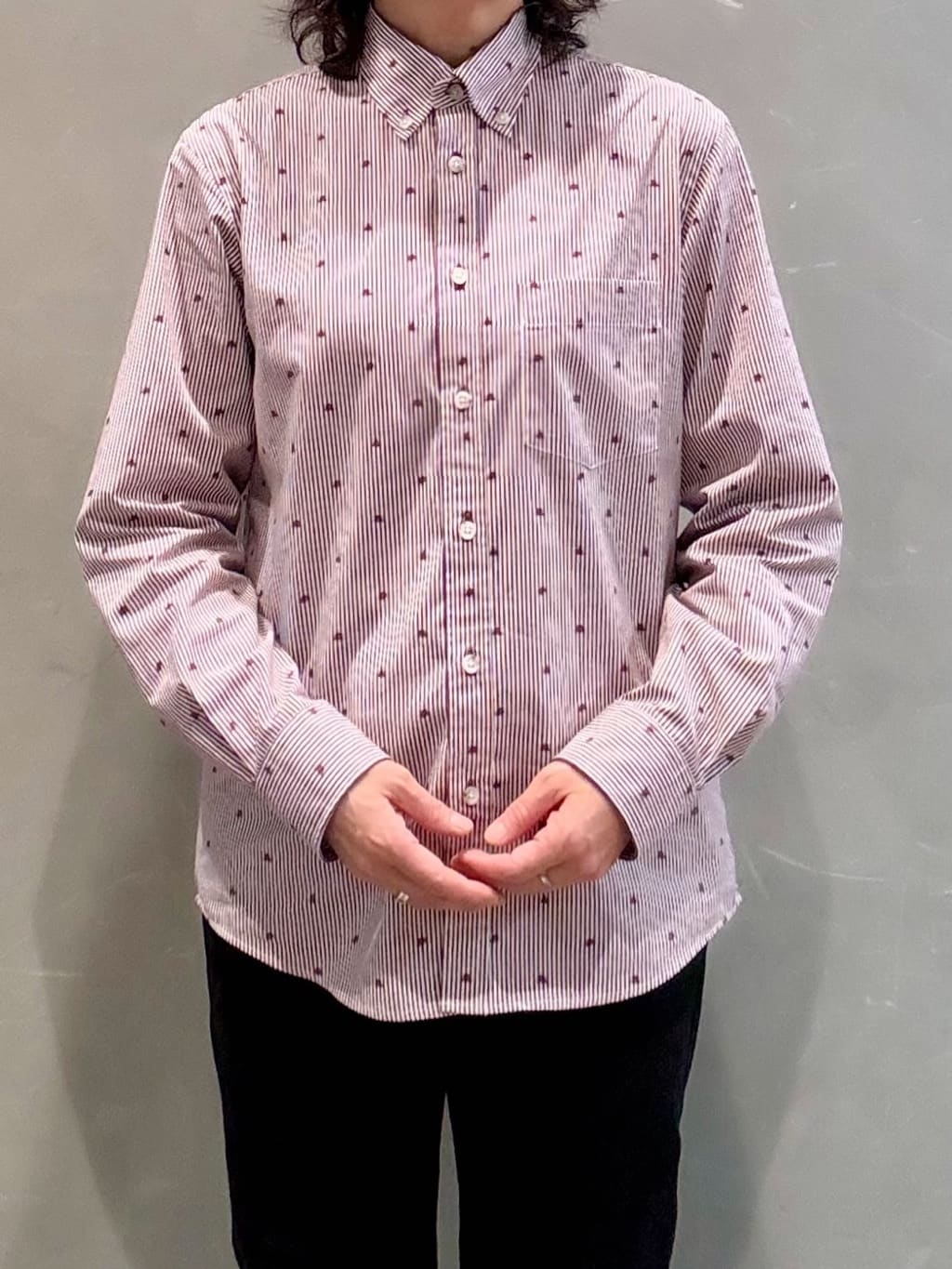 のぐみさんの「TAKEO KIKUCHI｜ハットモチーフ ジャカード ストライプ シャツ」を使ったコーディネート