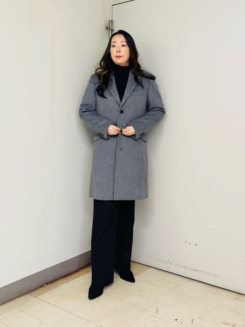 iwさんの「TAKEO KIKUCHI｜ウールカシミヤブレンド チェスターコート」を使ったコーディネート