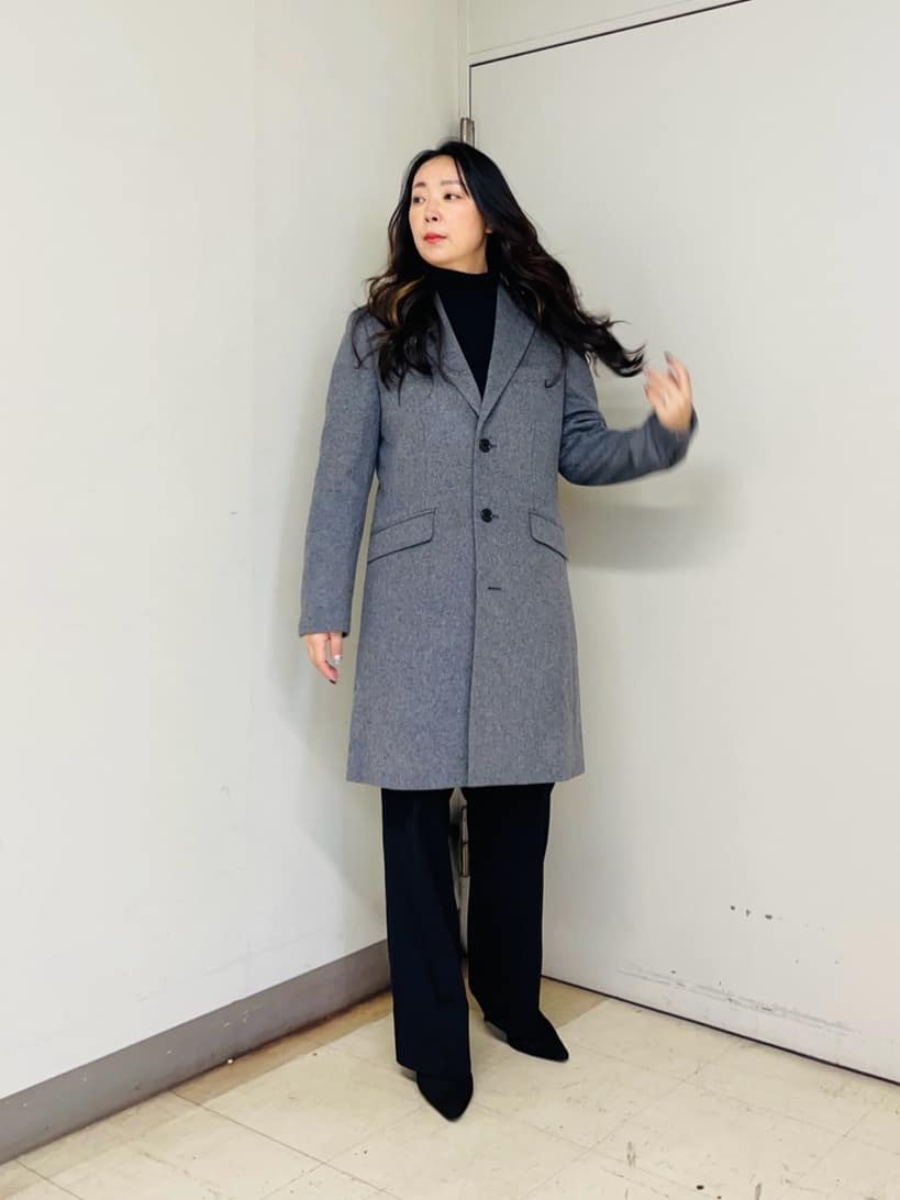 iwさんの「TAKEO KIKUCHI｜ウールカシミヤブレンド チェスターコート」を使ったコーディネート