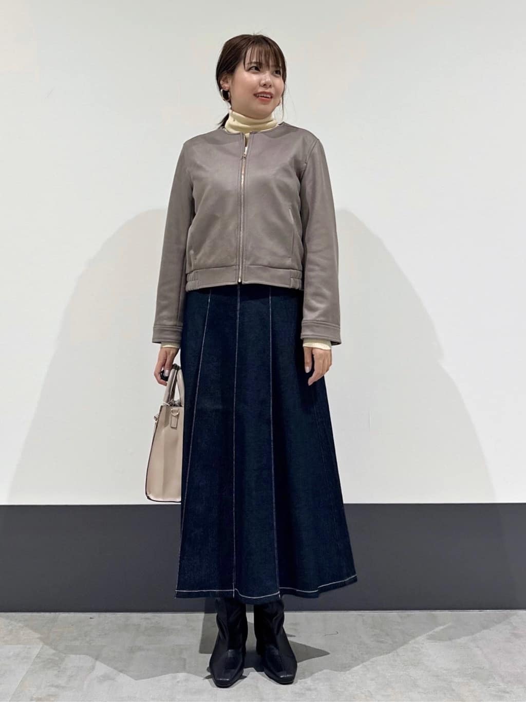 macchaさんの「THE SHOP TK｜シーズンレスで使える デニムタックスカート/洗える」を使ったコーディネート