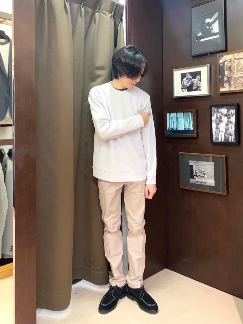 コバヤシさんの「TAKEO KIKUCHI｜【Made in JAPAN】播州織 ヘリンボン ストレート パンツ」を使ったコーディネート