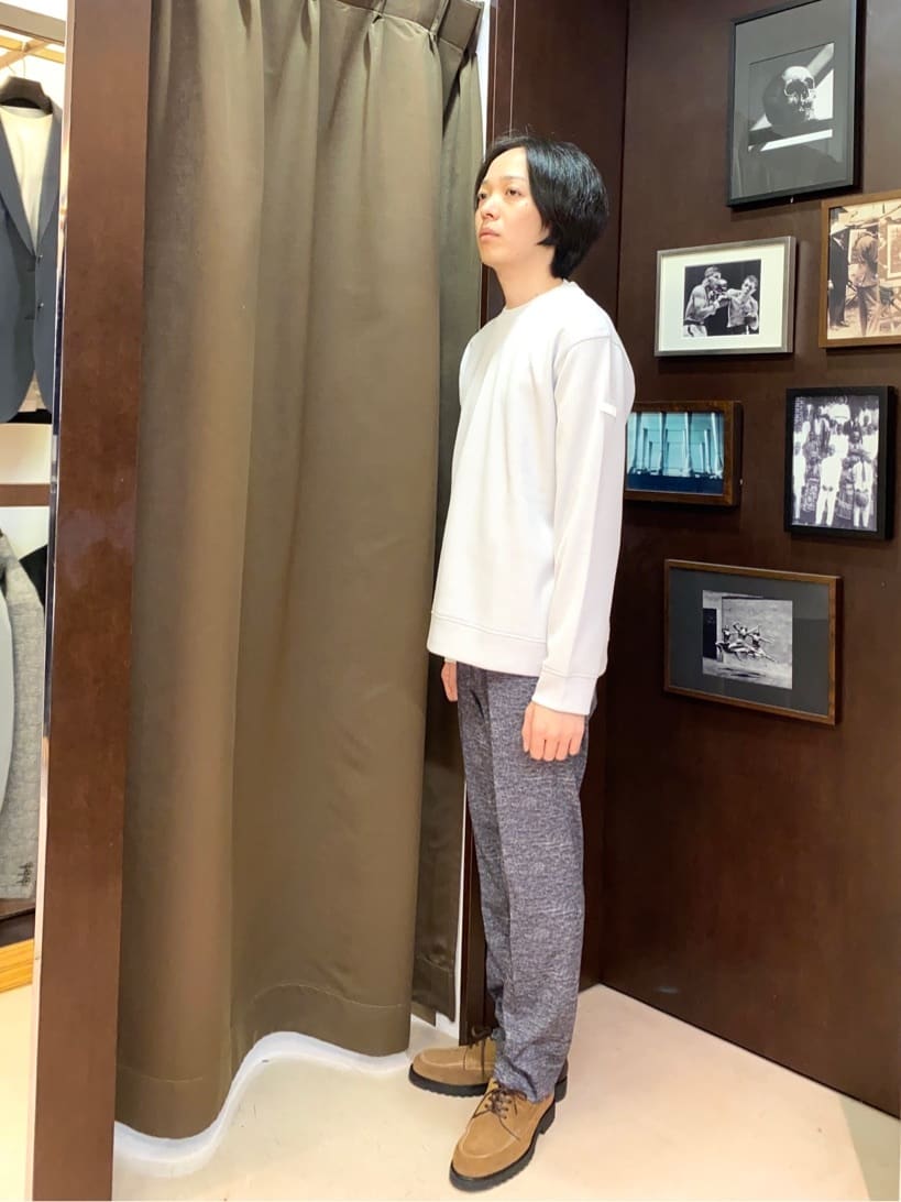 コバヤシさんの「TAKEO KIKUCHI｜【ONOFF対応】TRダブルニット ストレッチパンツ」を使ったコーディネート