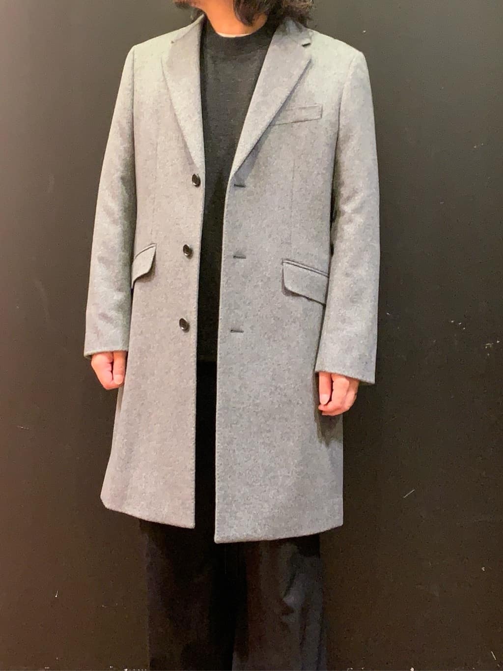 木村剛さんの「TAKEO KIKUCHI｜ウールカシミヤブレンド チェスターコート」を使ったコーディネート