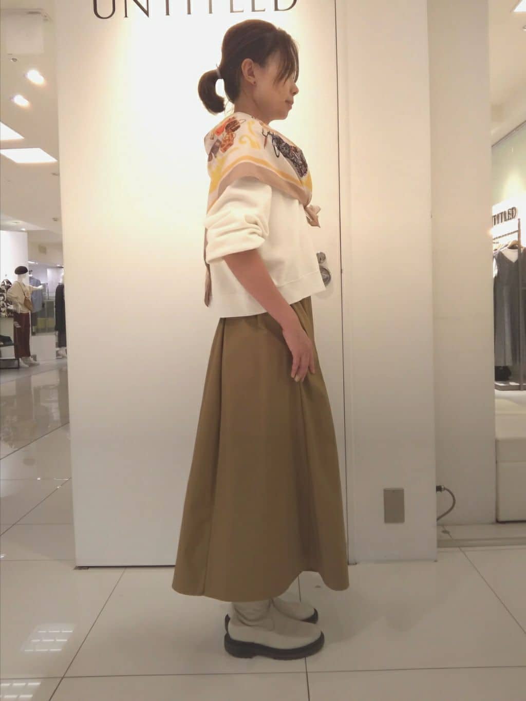 maakiiさんの「UNTITLED｜【古畑星夏さん着用】トルソープリントスカーフ」を使ったコーディネート