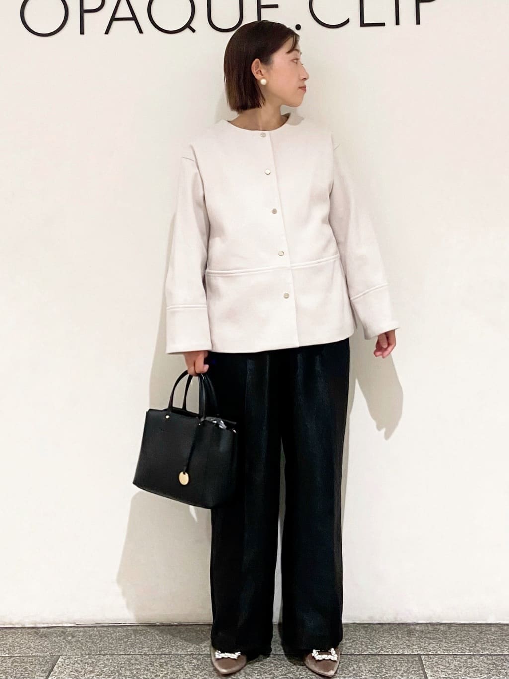 MIHOさんの「OPAQUE.CLIP｜ノンホール細ベルト」を使ったコーディネート