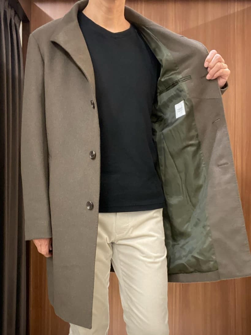 かたやまさんの「TAKEO KIKUCHI｜【ウールカシミヤブレンド】ビーバー調 スタンドカラー コート」を使ったコーディネート