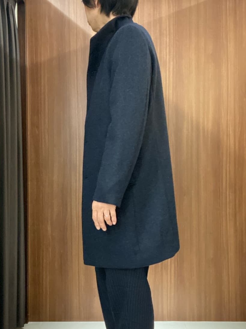 かたやまさんの「TAKEO KIKUCHI｜【ウールカシミヤブレンド】ビーバー調 スタンドカラー コート」を使ったコーディネート