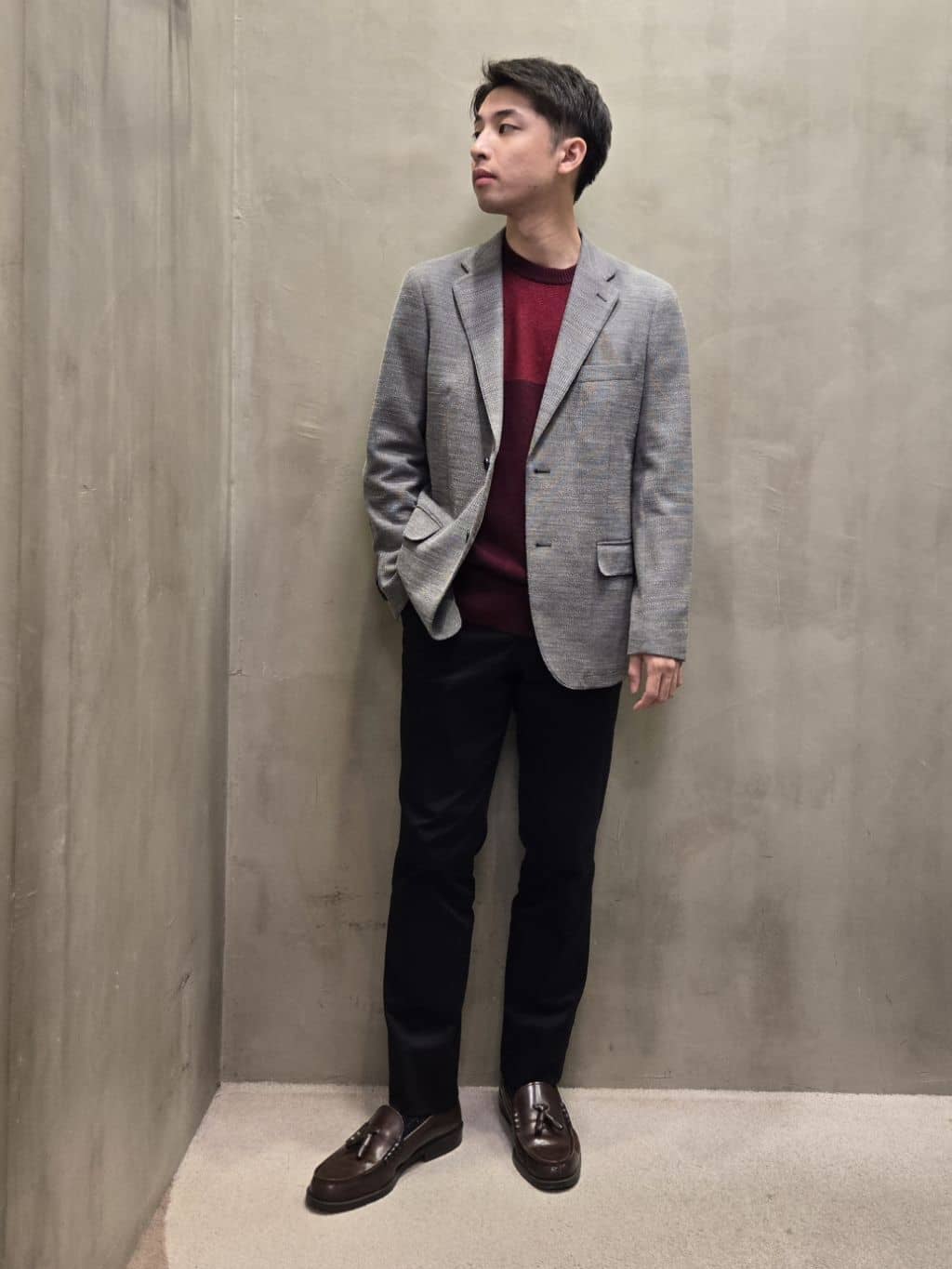 白木駆さんの「TAKEO KIKUCHI｜【オフィスカジュアル対応】ドレス チノパンツ」を使ったコーディネート