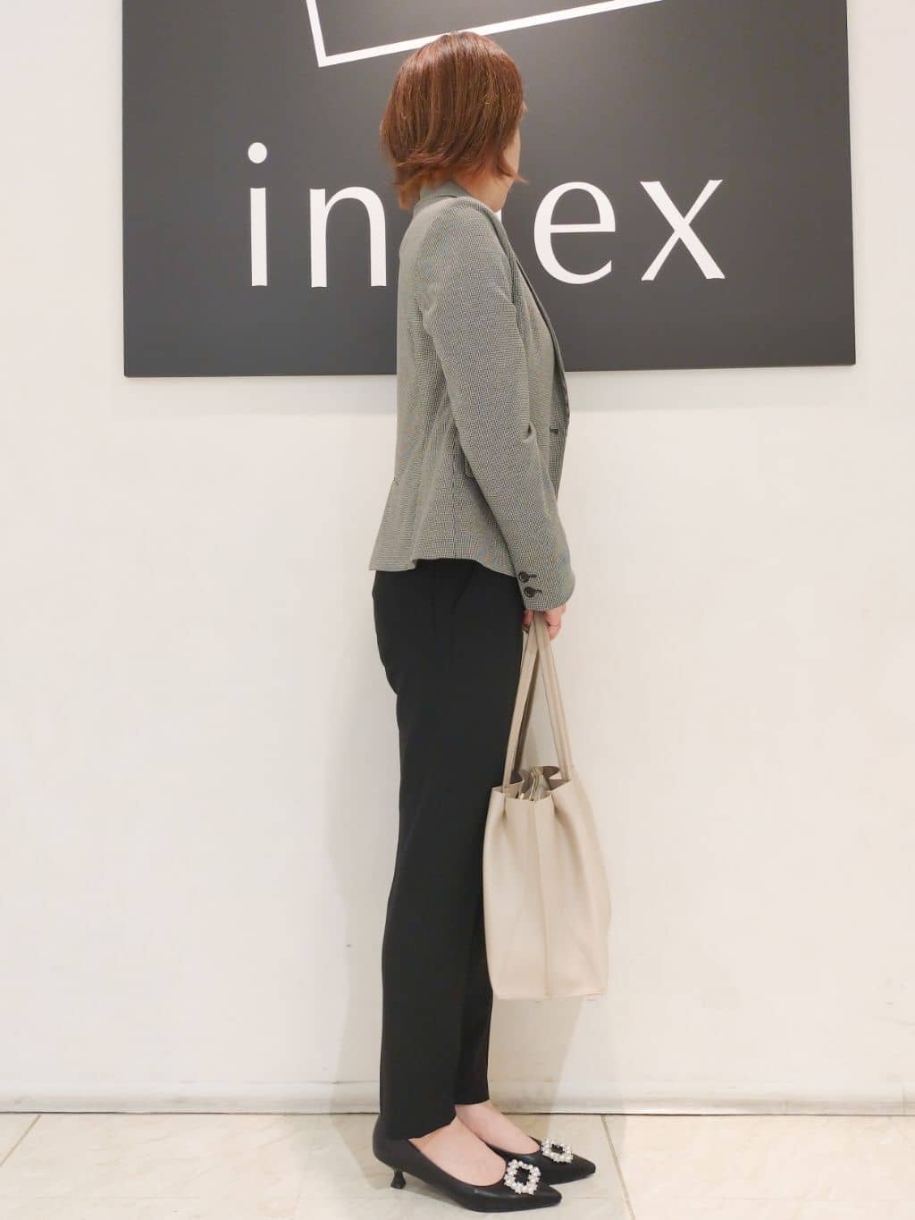 n.さんの「index｜《5色展開／XS-LLサイズ》ストレッチテーラードジャケット／セットアップ対応【イージーアイロン】」を使ったコーディネート