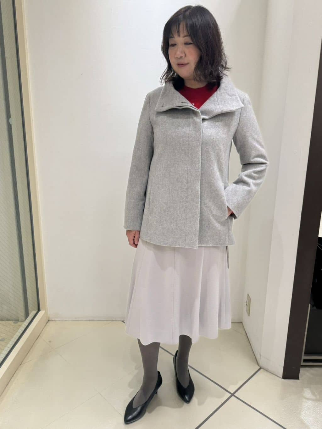Mayさんの「Reflect｜◆【夏SALE／フォーマル/通勤にも使える】スクエアフォルムバッグ」を使ったコーディネート