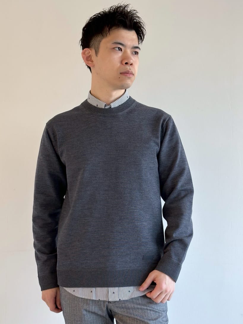 イッシーさんの「TAKEO KIKUCHI｜ハットモチーフ ジャカード ストライプ シャツ」を使ったコーディネート
