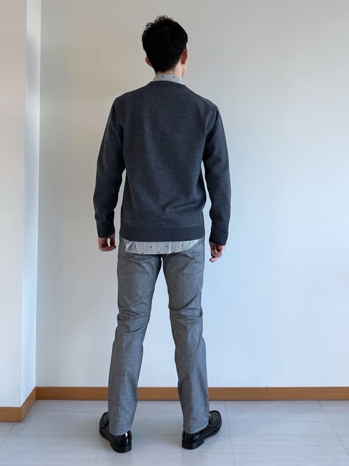 イッシーさんの「TAKEO KIKUCHI｜ハットモチーフ ジャカード ストライプ シャツ」を使ったコーディネート