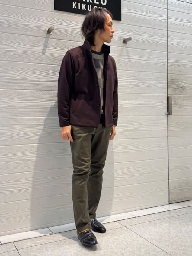 井出恭輔さんの「TAKEO KIKUCHI｜【DOWN FABRIC】ダウンファブリック スタンドカラーブルゾン」を使ったコーディネート